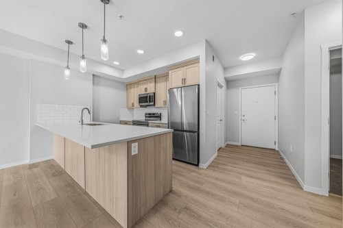 6207-20295 Seton Way Se, Calgary, AB - Indoor Photo Showing Kitchen With Upgraded Kitchen