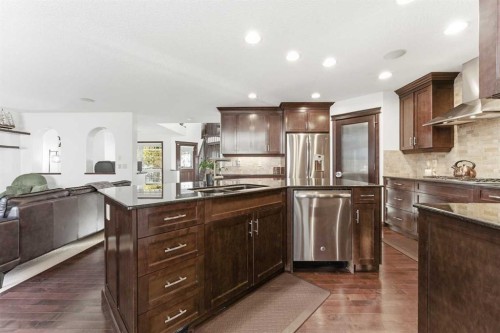 225 Panamount Road, Calgary, AB - Indoor Photo Showing Kitchen With Double Sink With Upgraded Kitchen