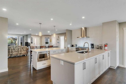 760 West Chestermere Drive, Chestermere, AB - Indoor Photo Showing Kitchen With Double Sink With Upgraded Kitchen