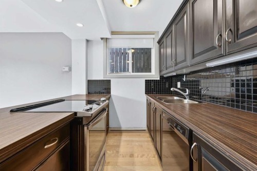 103-2020 11 Avenue Sw, Calgary, AB - Indoor Photo Showing Kitchen With Double Sink