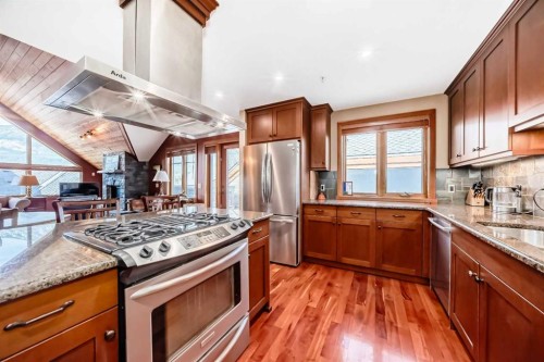 403-505 Spring Creek Drive, Canmore, AB - Indoor Photo Showing Kitchen With Stainless Steel Kitchen With Double Sink
