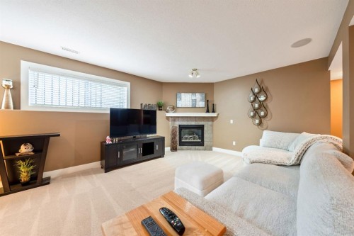 142 Coventry View Ne, Calgary, AB - Indoor Photo Showing Living Room With Fireplace