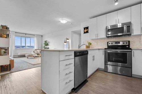 3402-181 Skyview Ranch Manor Ne, Calgary, AB - Indoor Photo Showing Kitchen With Stainless Steel Kitchen With Upgraded Kitchen