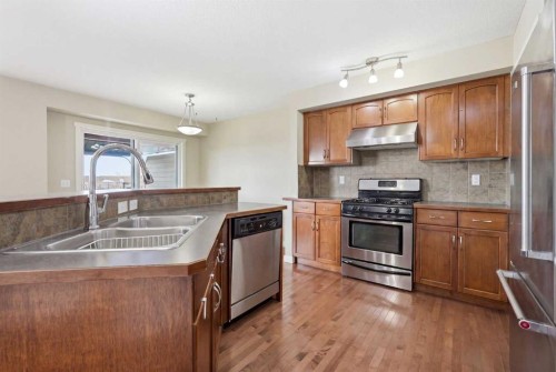 555 Panamount Boulevard, Calgary, AB - Indoor Photo Showing Kitchen With Double Sink