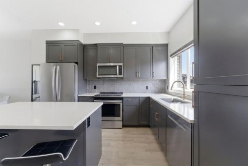 9060 52 Street Ne, Calgary, AB - Indoor Photo Showing Kitchen With Stainless Steel Kitchen With Upgraded Kitchen
