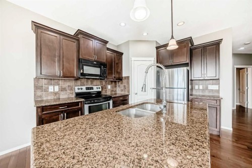 196 Cranberry Circle Se, Calgary, AB - Indoor Photo Showing Kitchen With Double Sink With Upgraded Kitchen