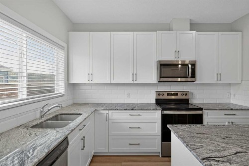 326 Creekside Boulevard Sw, Calgary, AB - Indoor Photo Showing Kitchen With Double Sink With Upgraded Kitchen