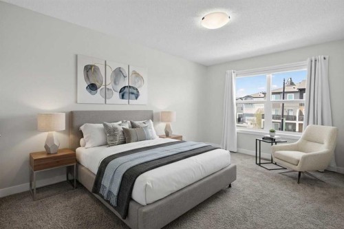 326 Creekside Boulevard Sw, Calgary, AB - Indoor Photo Showing Bedroom