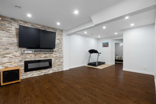 280 Cornerstone Passage Ne, Calgary, AB - Indoor With Fireplace