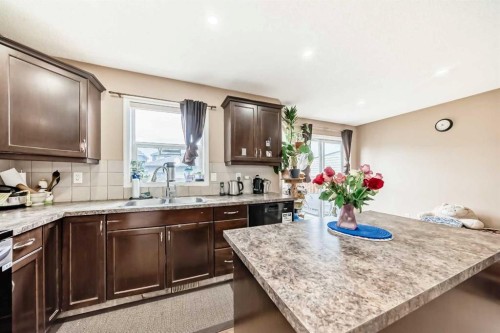 1066 Taradale Drive Ne, Calgary, AB - Indoor Photo Showing Kitchen With Double Sink