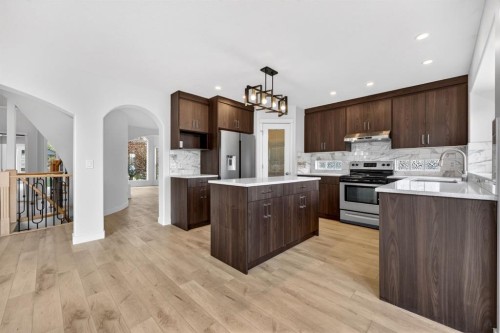 240 Cove Drive, Chestermere, AB - Indoor Photo Showing Kitchen With Upgraded Kitchen
