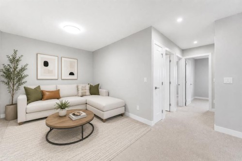 1060 West Lakeview Drive, Chestermere, AB - Indoor Photo Showing Living Room