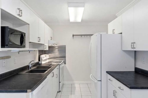 8C-80 Galbraith Drive Sw, Calgary, AB - Indoor Photo Showing Kitchen With Double Sink