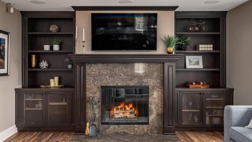 67 Sienna Hills View Sw, Calgary, AB - Indoor Photo Showing Living Room With Fireplace