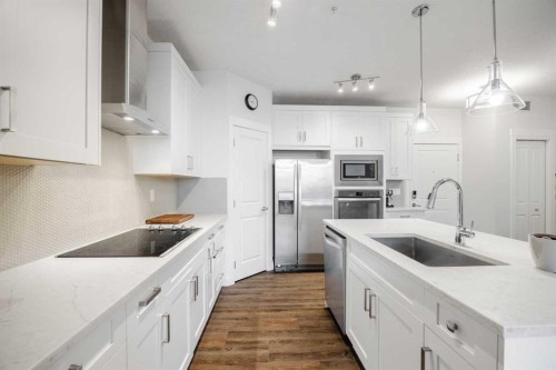 105-110 Auburn Meadows View Se, Calgary, AB - Indoor Photo Showing Kitchen With Upgraded Kitchen