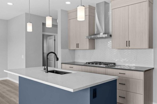 74 Lucas Place Nw, Calgary, AB - Indoor Photo Showing Kitchen With Double Sink With Upgraded Kitchen