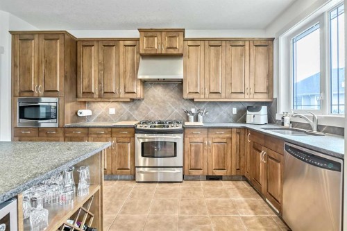 222 Chapala Point Se, Calgary, AB - Indoor Photo Showing Kitchen With Double Sink With Upgraded Kitchen