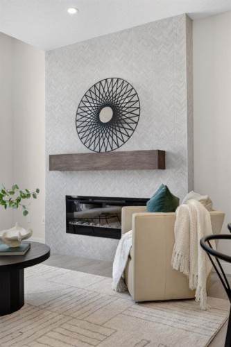 1059 Bayview Crescent, Airdrie, AB - Indoor With Fireplace