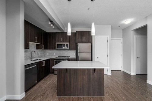 205-12 Sage Hill Terrace Nw, Calgary, AB - Indoor Photo Showing Kitchen With Stainless Steel Kitchen With Upgraded Kitchen