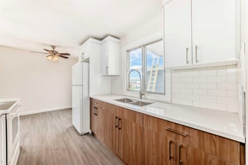 2918 Doverville Crescent Se, Calgary, AB - Indoor Photo Showing Kitchen With Double Sink