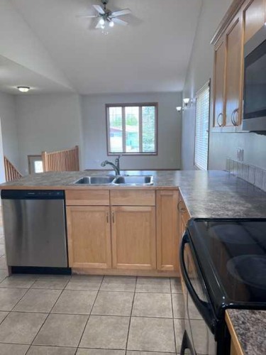 A-4813 49 Street West, Olds, AB - Indoor Photo Showing Kitchen With Double Sink