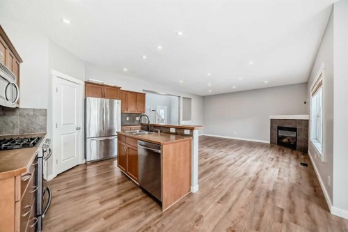 32 Copperleaf Way Se, Calgary, AB - Indoor Photo Showing Kitchen With Double Sink