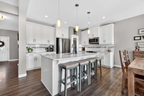 236 Aspenmere Circle, Chestermere, AB - Indoor Photo Showing Kitchen With Upgraded Kitchen