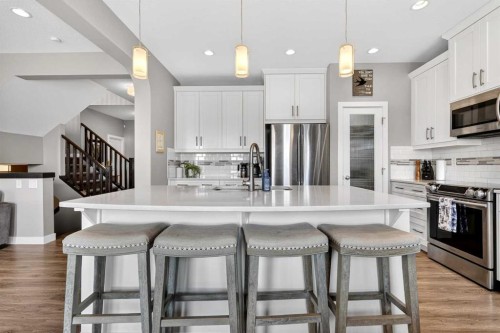 236 Aspenmere Circle, Chestermere, AB - Indoor Photo Showing Kitchen With Upgraded Kitchen