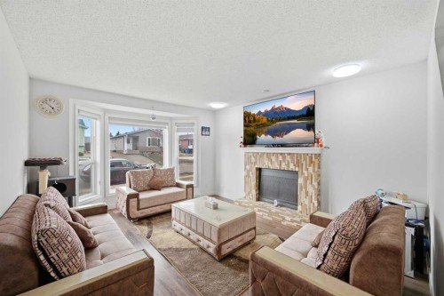 172 Castlebrook Road Ne, Calgary, AB - Indoor Photo Showing Living Room With Fireplace