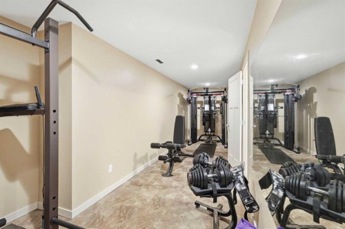 16 Sunset Terrace, Cochrane, AB - Indoor Photo Showing Gym Room