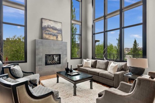 29 Quarry Court Se, Calgary, AB - Indoor Photo Showing Living Room With Fireplace