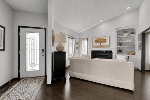 9 Chaparral Villas Se, Calgary, AB - Indoor Photo Showing Other Room With Fireplace