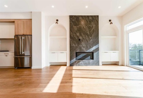 90 Hartford Road Nw, Calgary, AB - Indoor With Fireplace