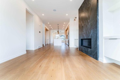 90 Hartford Road Nw, Calgary, AB - Indoor With Fireplace
