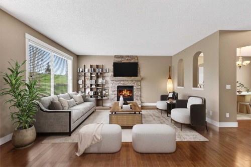 337 Discovery Ridge Boulevard Sw, Calgary, AB - Indoor Photo Showing Living Room With Fireplace