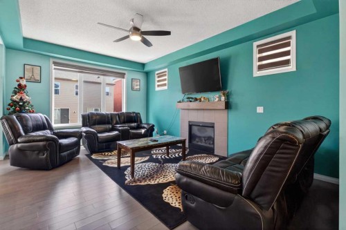 45 Cityscape View Ne, Calgary, AB - Indoor Photo Showing Living Room With Fireplace