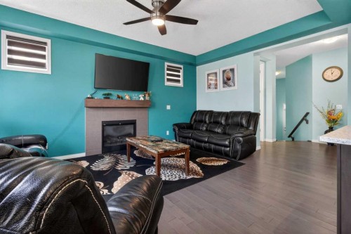 45 Cityscape View Ne, Calgary, AB - Indoor Photo Showing Living Room With Fireplace