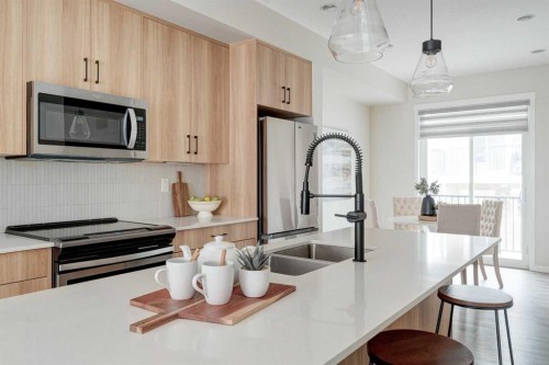1409-355 Nolancrest Heights Nw, Calgary, AB - Indoor Photo Showing Kitchen With Double Sink With Upgraded Kitchen