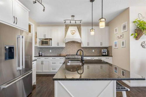 280 Rainbow Falls Way, Chestermere, AB - Indoor Photo Showing Kitchen With Double Sink With Upgraded Kitchen