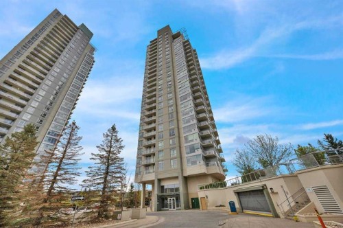 2203-77 Spruce Place Sw, Calgary, AB - Outdoor With Balcony With Facade