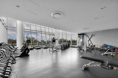 2203-77 Spruce Place Sw, Calgary, AB - Indoor Photo Showing Gym Room