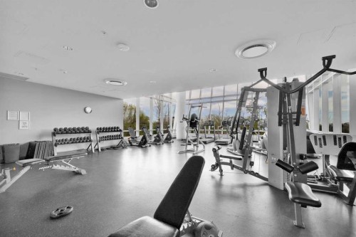 2203-77 Spruce Place Sw, Calgary, AB - Indoor Photo Showing Gym Room