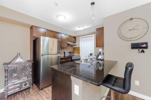 309-7110 80 Avenue Ne, Calgary, AB - Indoor Photo Showing Kitchen With Double Sink