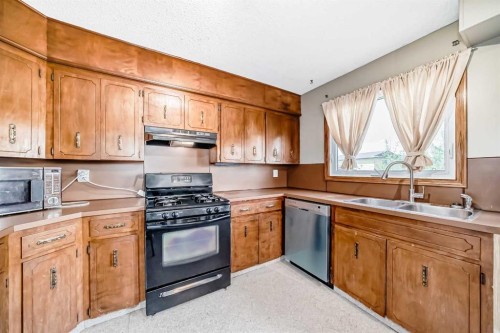 970 Berkley Drive Nw, Calgary, AB - Indoor Photo Showing Kitchen With Double Sink