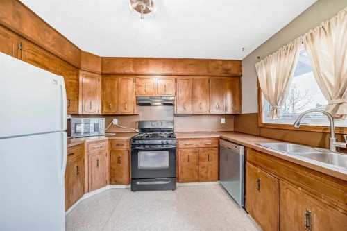 970 Berkley Drive Nw, Calgary, AB - Indoor Photo Showing Kitchen With Double Sink
