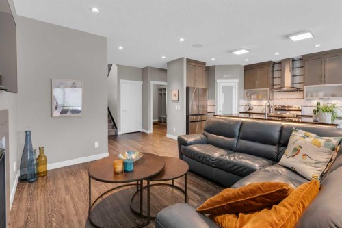 145 Wildrose Drive, Strathmore, AB - Indoor Photo Showing Living Room With Fireplace