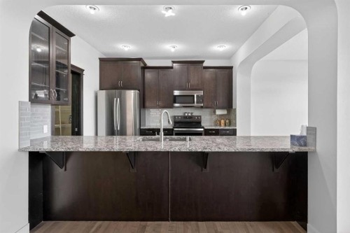 152 Redstone Villas Ne, Calgary, AB - Indoor Photo Showing Kitchen With Upgraded Kitchen