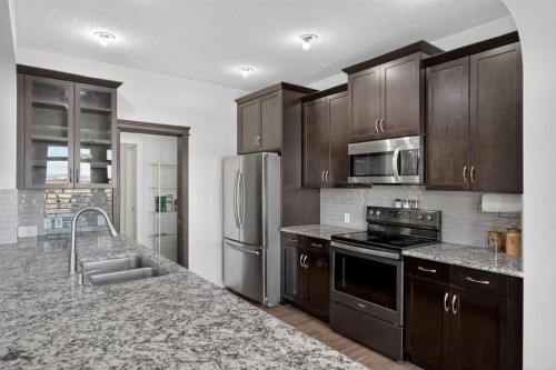 152 Redstone Villas Ne, Calgary, AB - Indoor Photo Showing Kitchen With Double Sink With Upgraded Kitchen