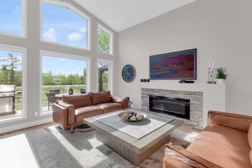 198 Douglas Woods Hill Se, Calgary, AB - Indoor Photo Showing Living Room With Fireplace