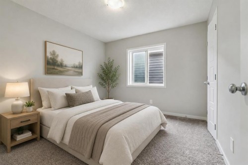 98 Seton Road Se, Calgary, AB - Indoor Photo Showing Bedroom